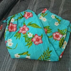 NWOT Victoria Jones PLUS 1X Tropical Capri Gouchos - LINEN 100% Cotton! 🌴